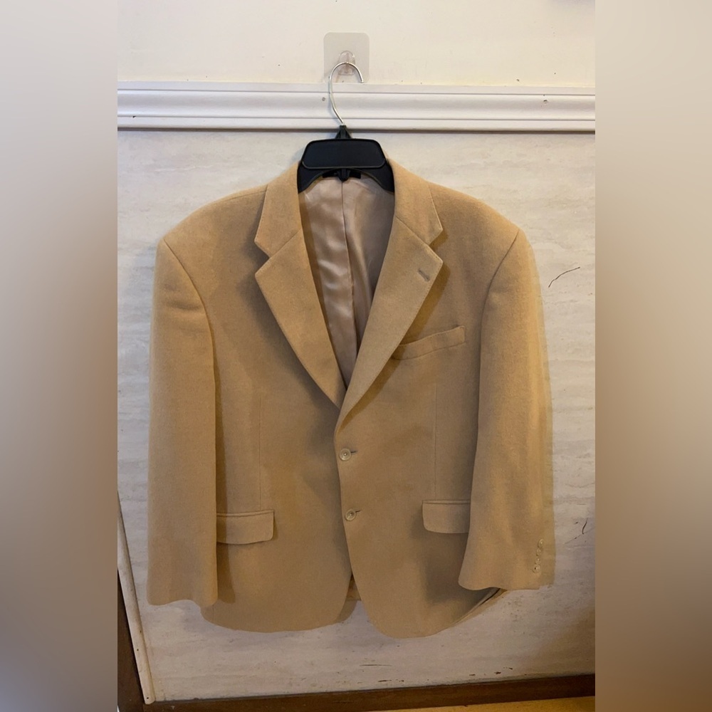Vintage Hart Schaffer Elegant 100% Camel Hair Men's Beige Blazer